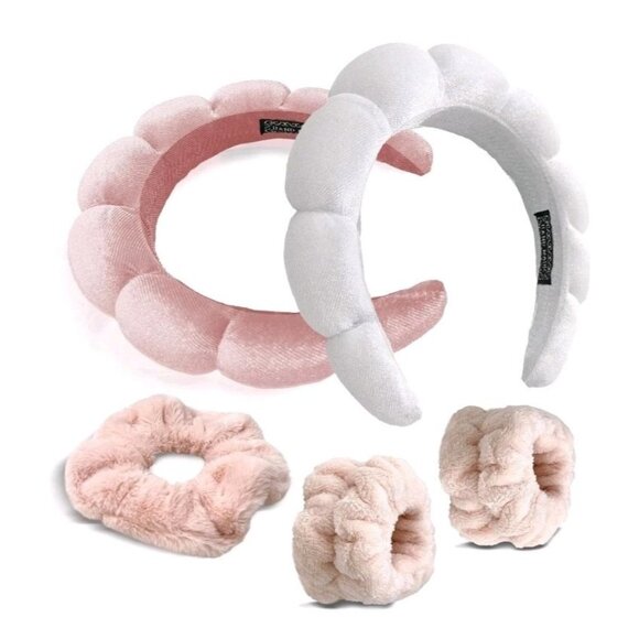 Skincare Headbands And Wristbands Soft Velvet Touch Gentle On Hair And Skin - Picture 1 of 7